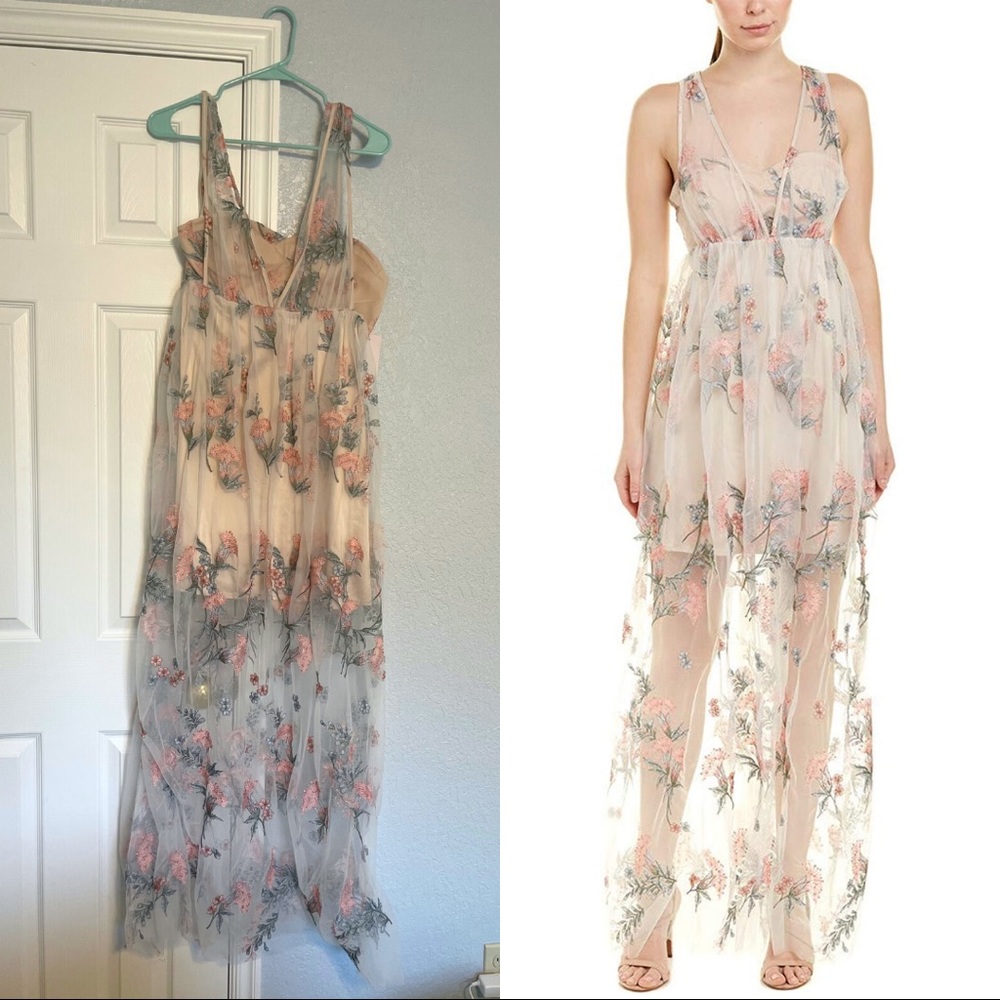 NWT- Maxi Floral Designer Dress Avec Les Filles size 8